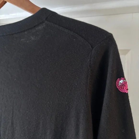 Kate Spade Sequin Cherries Black Cardigan Sweater Size L - Picture 12 of 16